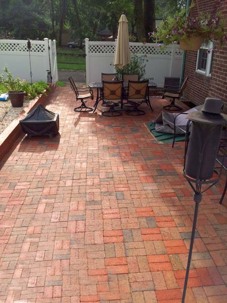 Brick patio installation