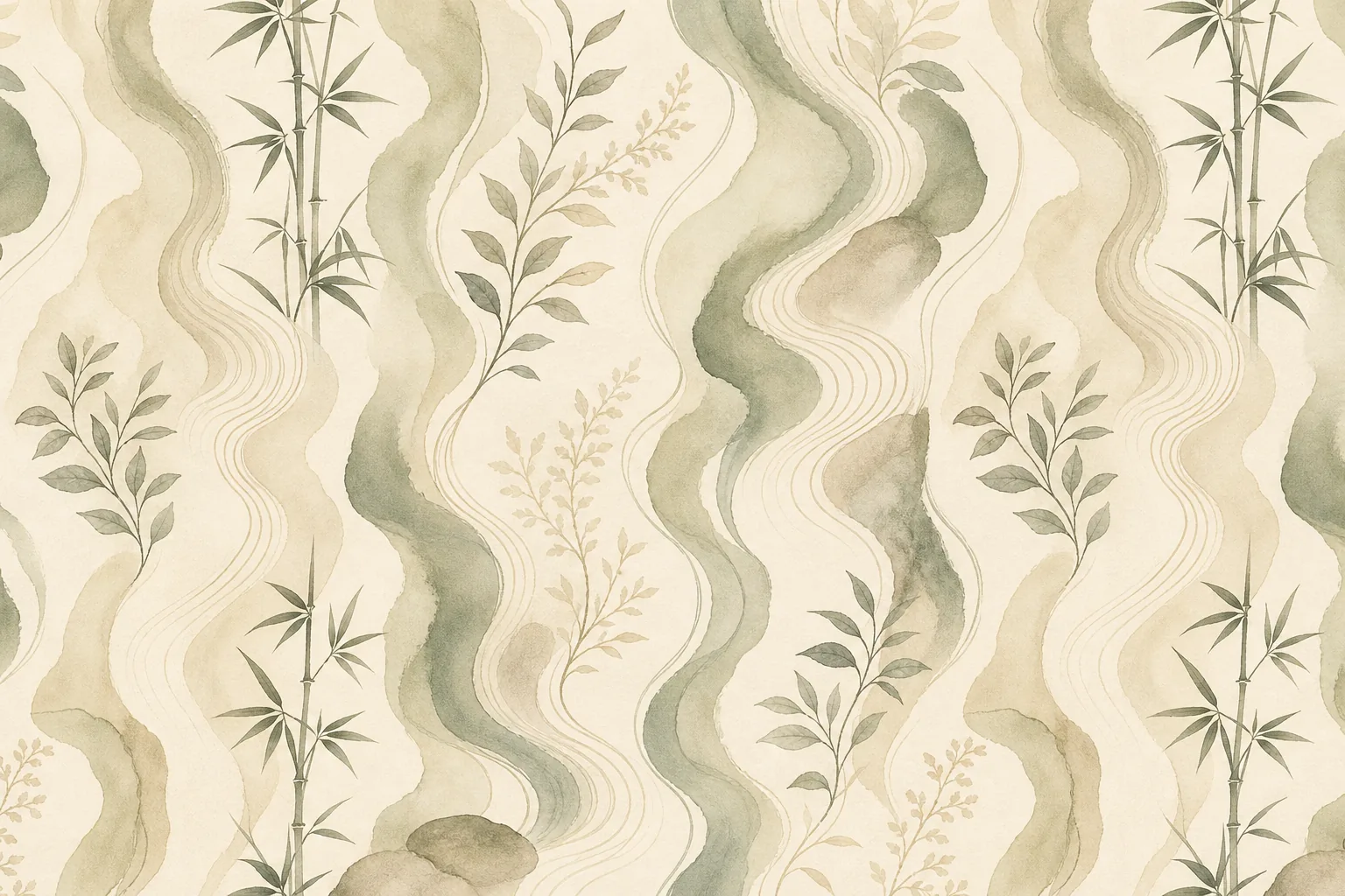 Japandi botanical pattern